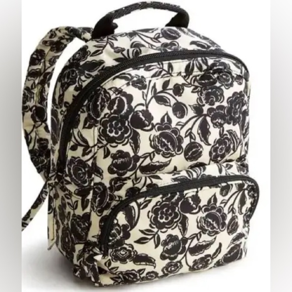NEW NWT Vera Bradley Mini Banbury Backpack "Bubbly Flowers Black" pattern